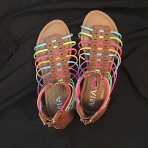 Girls Rainbow Strappy Sandals